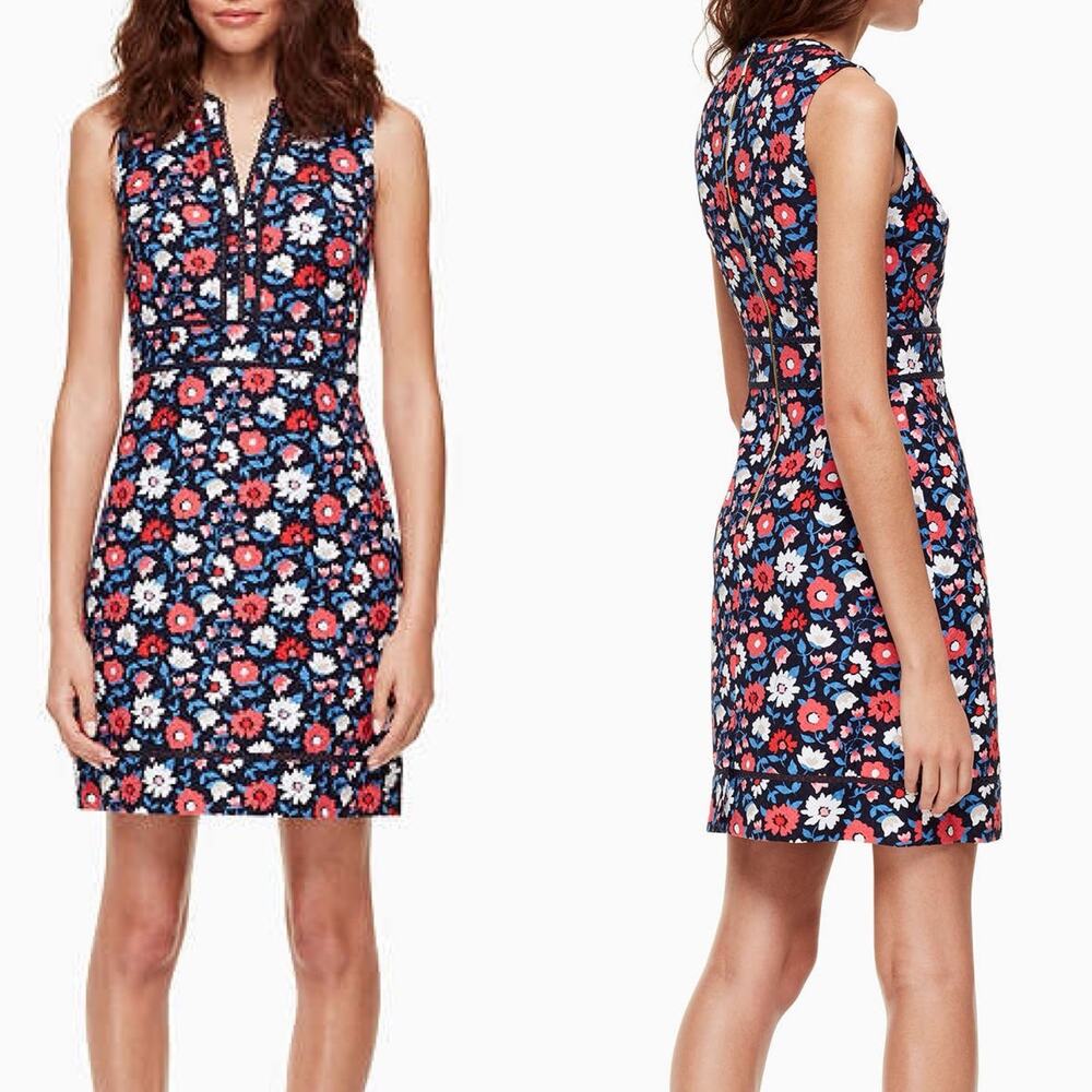 Kate Spade Red and White Sleeveless Sheath Dress